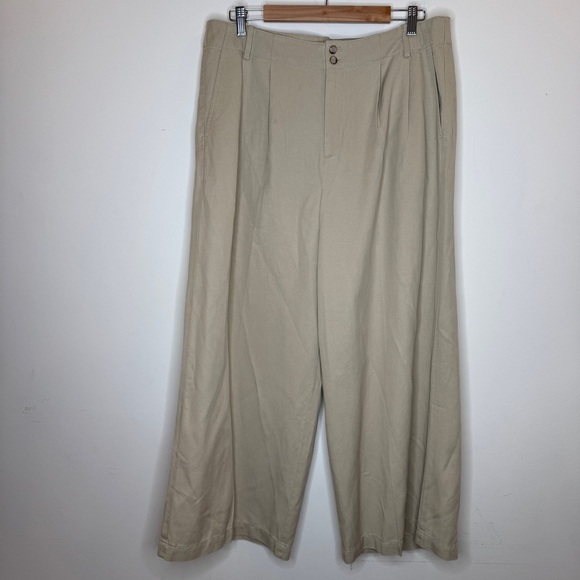 NWT Madewell Plus Harlow Wide-Leg Pant in Beige Size 16 Petite - Picture 1 of 6